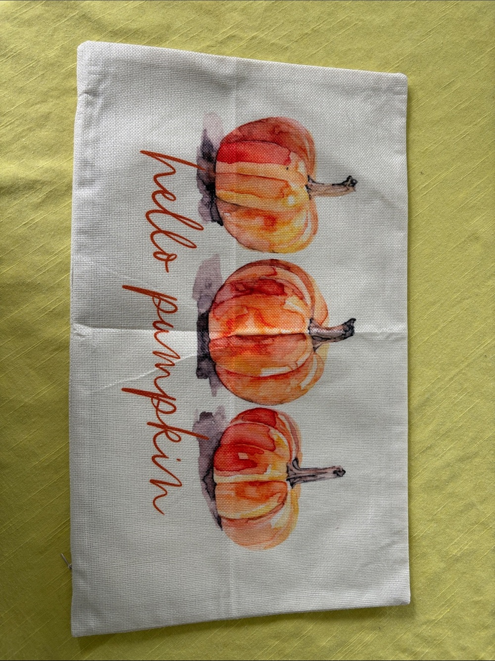 Hello Pumpkin Watercolor Pumpkin Tea Towel